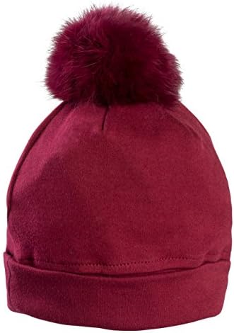 Cherie Accessories Baby's Hat, Pom Pom, Burgundy, S