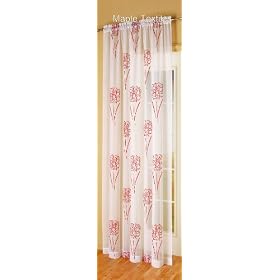 Bloom Voile Panel in Red and White 58" x 90"