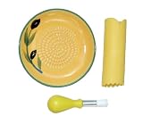 IMCG Ceramic Grater Plate Set - Yellow with Green
