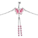 Pink Striking Gem Butterfly Belly Chain