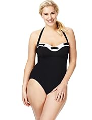 Plus Contrast Trim Ring Swimsuit
