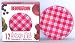 Mason Jar Lids - Standard - Gingham - Red