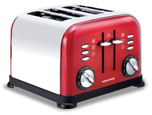 Morphy Richards 44732 4 Slice Accents Toaster - Red