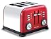 Morphy Richards Accents 44732 4 Slice Toaster, Red