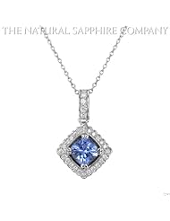 1.18ct. Natural Untreated Blue Sapphire Pendant with 29 Pave Dia 0.27ct. total.