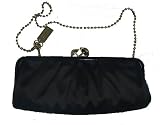 41hPfYQD3pL._SL160_ - Coach Handbag - Amanda Black Satin Darcy Clutch Kisslock Bag 13598 - coach-handbags-savings