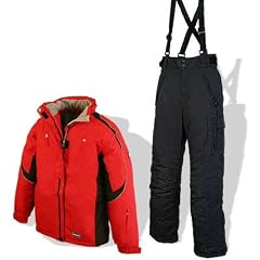 Kinderskianzug Skianzug M�dchen Farbe: Rot/Schwarz Gr��e 176