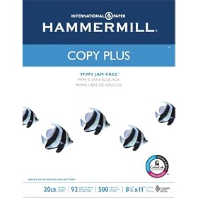 Hammermill 10500-7 Copy Plus Multipurpose Paper, 8-1/2x11, White, 5000 Sheets(10 Reams)/ctn