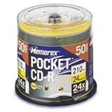 Memorex 210 MB 24x Pocket CD-R Mini-Discs (50-Pack Spindle)