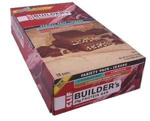 Clif Bar Builder's Bar 18 Bar Variety Pack: 6 Chocolate Mint, 6 Chocolate, 6 Chocolate Peanut Butter