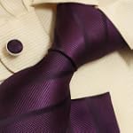 Purple Ties for Men Stripes Tie Handkerchiefs Cufflinks Set with Gift Box By Y&g H5049