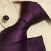 Purple Ties for Men Stripes Tie Handkerchiefs Cufflinks Set with Gift Box By Y&g H5049