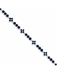 5.2 Carat 14K White Gold Diamond & Sapphire Bracelet
