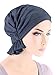 Abbey Cap Womens Chemo Hat Beanie Scarf Turban Headwear For Cancer Cotton Medium Denim