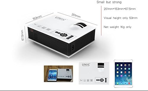 SHOWYOUR UNIC UC40 Smart Home Office Portable Summer Outdoor Open-Air Theater HD Mini-Size Entertainment Gaming Projector for Iphone 6/6S Ipad Tablet with USB AV HDMI white