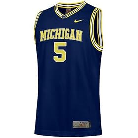 Nike Elite Michigan Wolverines #5 Navy Blue Youth Replica Basketball Jersey