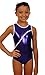 TumbleWear Girl's Leotard Bree | Purple Rhinestone-Child: 8-10