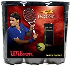 Wilson Tennis Balls 24 US Open Tennis Balls 6 x 4 Pack. Colour Yellow Extra Duty by SportsCentre
