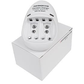 7dayshop AA and AAA Battery Charger AA, AAA and 9V (Model 200S) Safe & Smart Ni-Mh Battery Charger