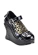 Women's 5 Inch Wedge Heel Bondage Strap Mary Jane