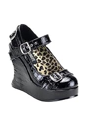 Women's 5 Inch Wedge Heel Bondage Strap Mary Jane