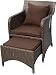 Ambientehome 63759 Sessel Ghana inklusive Fußhocker Polyrattan bronze