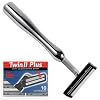 Heavyweight All Metal Chrome Trac II compatible Razor and 10 Personna Twin 2 Blades