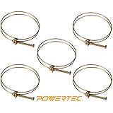 POWERTEC 70101 4-Inch Wire Hose Clamp, 5-Pack