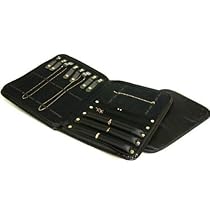 Black Vinyl Ring Bracelet Watch Earring Chain Necklace Jewelry Travel Display Box