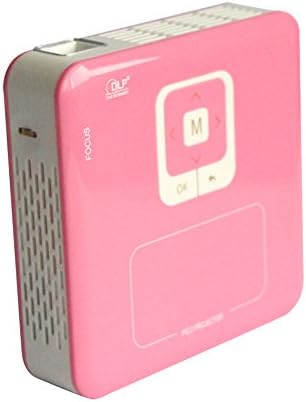 Wifi Android 4.4 Operating System Quad-core Support 1080p Bluetooth DLP LED Mini Wallet Pocket 295g Built- In Battery 6000 mAh Rechargeable and portable Pico Projector(Pink) for Iphone Ipad/andorid Smart Phone Support Miiracast DLNA