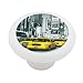 Times Square Taxis Decorative High Gloss Ceramic Drawer Knob