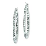 Diamond Hoop Earrings:Sterling Silver IJ Diamond Hoop Earrings