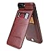 iPhone 7 Plus iPhone 8 Plus Case Wallet with Credit Card Holder, KIHUWEY Premium Leather Magnetic Clasp Kickstand Heavy Duty Protective Cover for iPhone 7/8 Plus 5.5 Inch(Brown)