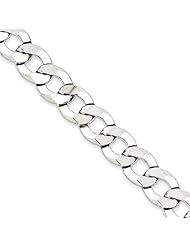 .925 Sterling Silver 11.75mm Close Link Flat Curb Chain