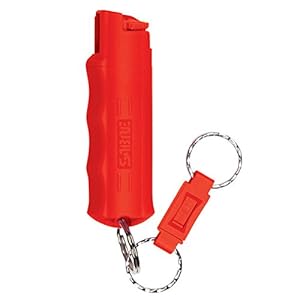 SABRE Red Pepper Spray - Police Strength - Compact, Case & Quick Release Key Ring (Max Protection - 25 Shots, up to 5x More)