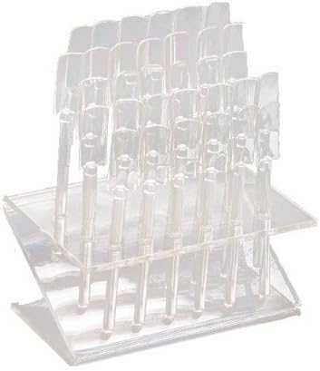 niceeshop(TM) 32 Pcs Clear UV Gel Acrylic Nail Art Tips Samples Pop Stick with Display Stand by niceeshop