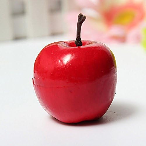 2X Plastic Fake Fruit Lifelike Decorative Artificial Food Vegetable Home Decor Pattern:Red Apple