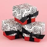 Red, Black, and White Damask Wedding Favor Boxes Set of 25 41hQAGDSrlL. SL160 Red, Black, and White Damask Wedding Favor Boxes Set of 25