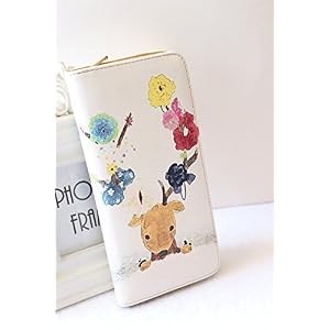 デザイン プリント が かわいい レディース 長財布 プレゼント にも ピッタリ (鹿さん)