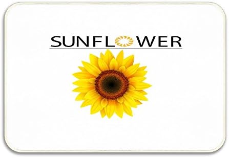 SSML Sunflower Shower Bath Tub Mat Skid Proof Carpet Safe Design Coral Velvet And Memory Foam Non-slip Mats Indoors Outdoors 23.62*15.75 Inch,Fits Any Place White