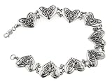 Celtic Trinity Knot Eternal Heart Bracelet Sterling Silver 7.5"