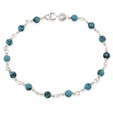 Sterling Silver Turquoise Beaded Bracelet