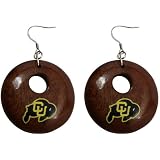 NCAA Dayna U Colorado Buffaloes Round Wooden Earrings