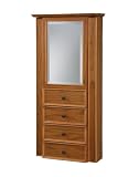  : SEI Wall-Mount Jewelry Mirror Armoire, Oak