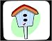 Decorated Mouse Pad with feed, nest, bird, home, house