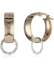 14k Yellow and White Gold Hoop Earrings