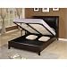 Modus Furniture Upholstered King Size Tiffany Platform Storage Bed, Chocolate Leatherette