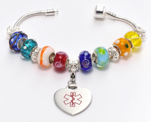 4003 - Pandora Style Bracelet - 7 1/4 - Medical ID