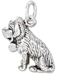 Sterling Silver Three Dimensional St Bernard Dog Charm