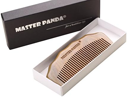 Master Panda Handmade Natural Green Sandalwood Hair Comb and Beard Comb with Natural Wood Aromatic Scent MP1202